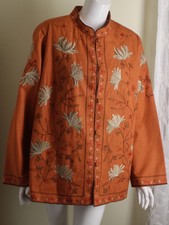 Dressbarn Sz 3x Silk Gorgeous Orange Exquisite Persian Embroidered Blazer Jacket