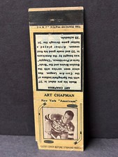 RARE 1934-36 Diamond Matchbook Cover ART CHAPMAN Hockey MUST SEE