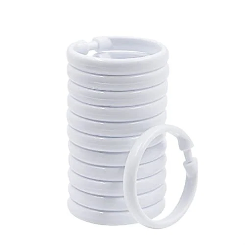 12x Ganchos de anillos de cortina de ducha de plástico para ducha de baño - Image 2 of 4