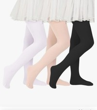 3 Pack Assorted Girls Ballet Footed Tights Stockings 9-10 Years
