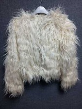 Glamorous Cream Faux Fur Jacket Cream Size Uk 10 Dh015 Ff 01
