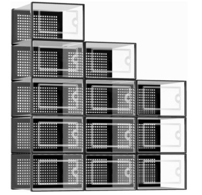 Kuject X-Large Clear Shoe Boxes   12 Pack Storage Shoe Rack & Holder Substitute