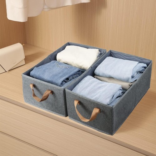 Pack of 3 Large Capacity Storage Bins Closet Organizer System, Sturdy Foldable S - Picture 4 of 7