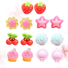 7 Pairs Ear Clip Earrings Girls Earrings Clip On Earrings Cartoon Clip Jewelry