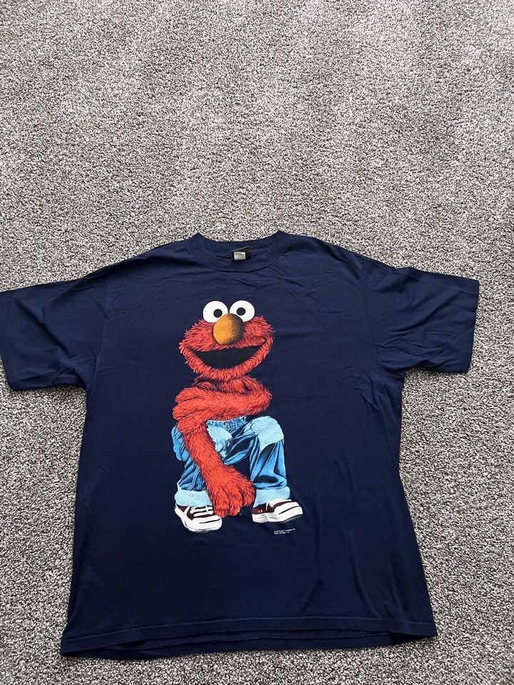Camiseta Elmo Vintage Jim Henson Sesame Street Fabricada nos EUA Anos 90 - Imagem 4 de 4