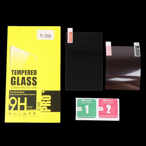 3DS XL/LL Tempered Glass+Back Clear Screen Protector Cover For Nintendo ScreYU - Zdjęcie 2 z 8