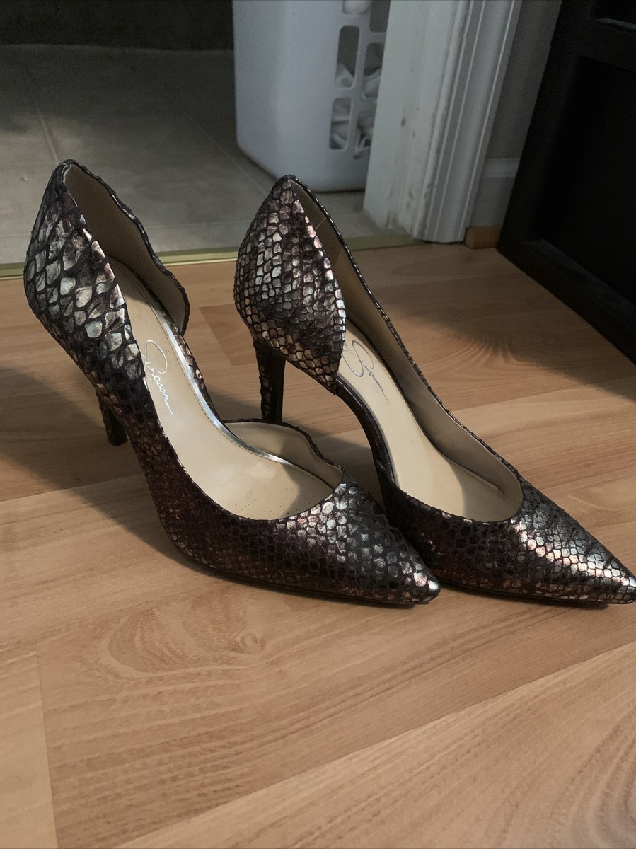 Women's Heels Jessica Simpson M Snakeskin Pointed Toe Pumps Shoes