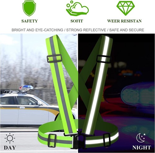 Safety Vest Adjustable Reflective Belt Stripe Strap Night Running Jogging Biking - 第 5/15 張圖片