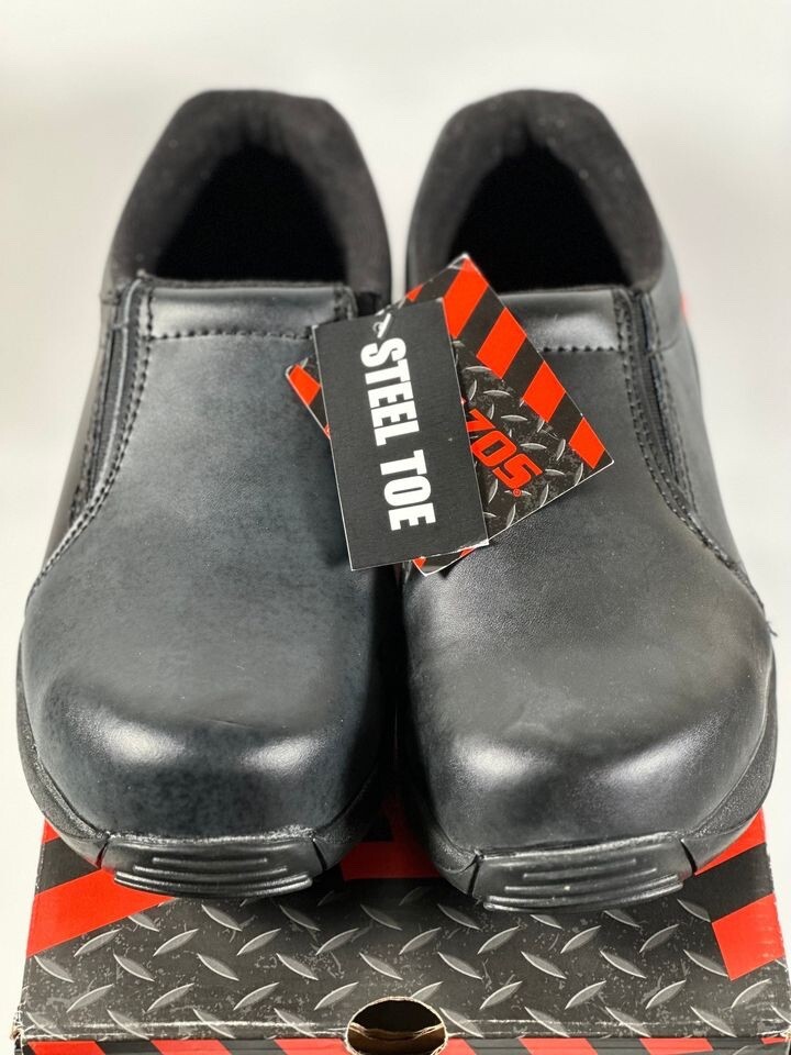 Brazos Service Men's Mesa Steel Toe Slip-on Shoes - BLACK