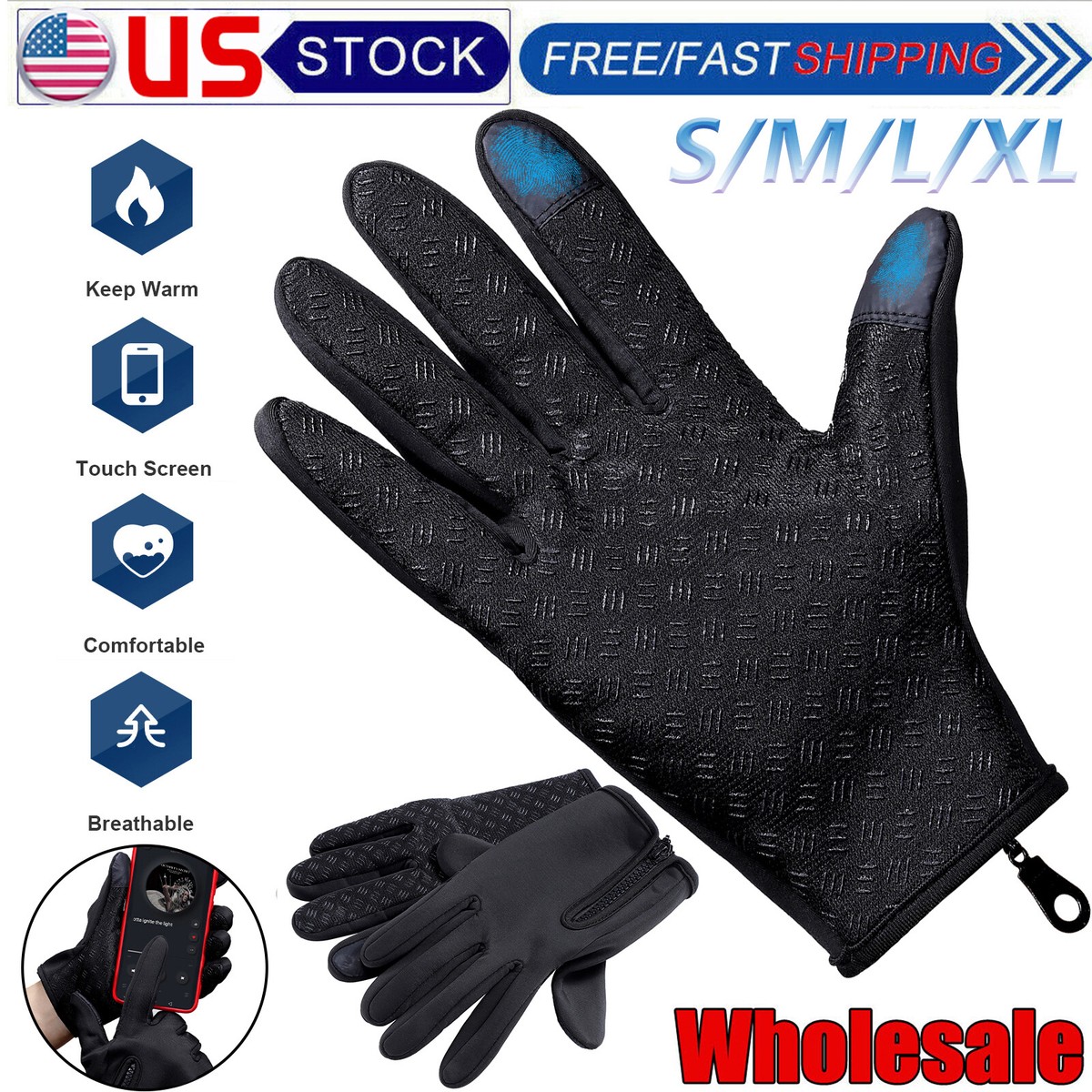 Thermal Waterproof Winter Gloves – Touchscreen Compatible, Windproof, For Men & Women