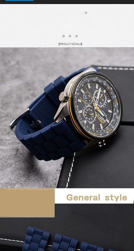22 23mm Silicone Rubber Watchband Strap For Citizen AT8020 JY8035 Blue Angel New - Picture 9 of 19