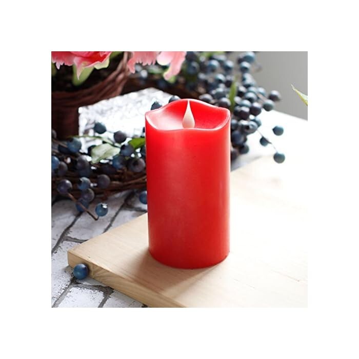 Red Candle, Simplex Candle 3D Candle Fireless flame Real Wax LED Melted ...