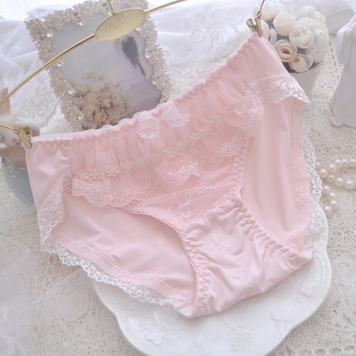 Women White Modal Underwear Princess Maiden Cute Triangle Panties Trims Briefs L - Picture 15 of 19