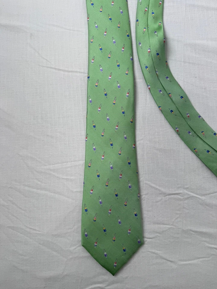 Corbata bobber de pesca verde Southern Tide 100 % seda 3” W 58” L Foto 2 de 4