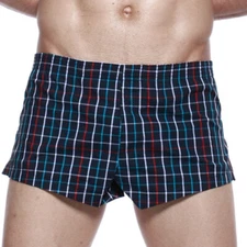 Men Underwear Casual Arrow Shorts Plaid Panties Breathable Low Rise Boxer Trunks