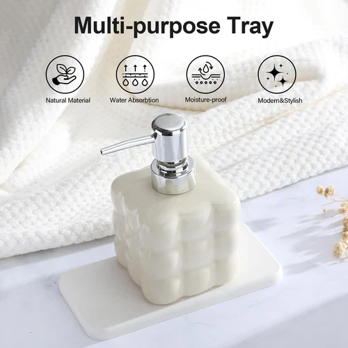Water Absorbing Stone Tray for Sink | Quick Drying Diatomaceous Earth Coasters - Bild 2 von 6