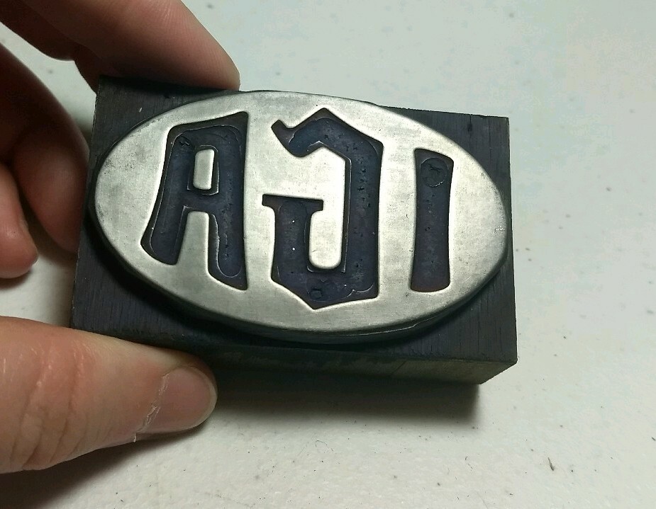 Vintage Letterpress Printing Block IGA Grocery Store Advertising Logo