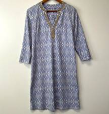 Summer Dress Women Medium Above Knee 3/4 Sleeve Tunic Stretch Resort Party Go