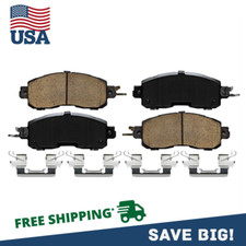 Front Ceramic Brake Pads w/Hardware for 2014 2015 2016 2017 Nissan Altima LEAF