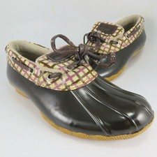 Sperry Top-Sider Duck Boots Womens Size 6M Brown Rubber Waterproof Rain Shoes