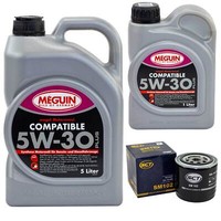 MotoröL Set SAE 5W-30 Plus Meguin 6 Liter + ÖLfilter FüR Nissan X-Tail 2.2 Dci
