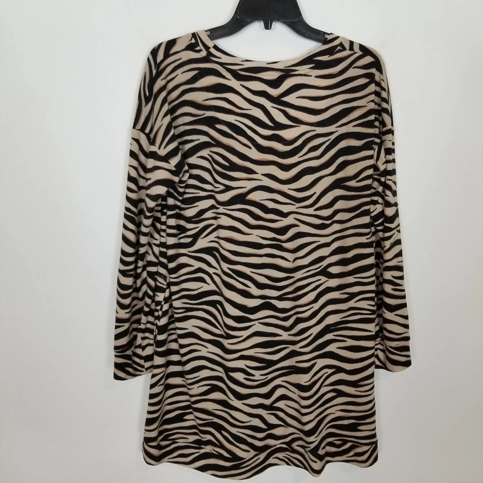 Vestito donna Kate Spade stampa animalier manica lunga taglia S marrone beige maglia pullover
