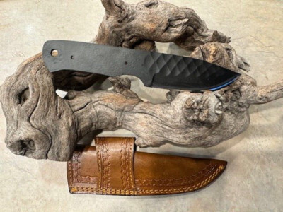 9''. HAND FORGED 1095 CARBON  STEEL BELT BLADE KNIFE BLANK BLADE w/SHEATH