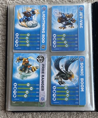 skylander card binder 4-Pocket, 400 Pockets Card Holder with 50 Sleeves blue  Card collections store weight material Lot Of 26 Skylanders Cards