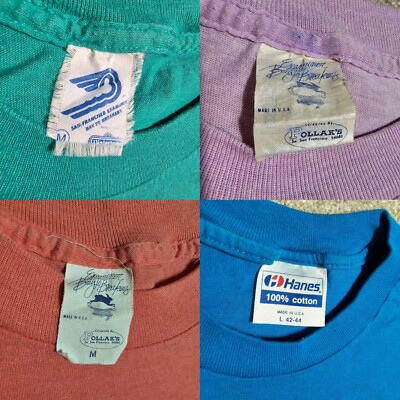 Vtg 80s Bay To Breakers T-shirts Mens M/S SF Marathon 85 86 88 90