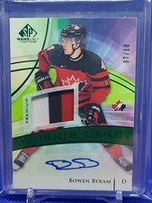 2020 2021 Upper Deck Sp Game Used Authentic Rookies Bowen Byram / 10 Team Canada