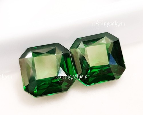 Piedra preciosa suelta cuadrada zafiro verde profundo natural certificado de ... - Imagen 3 de 6