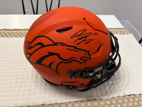 Bo Nix Denver Broncos Full Size Speedflex Eclipse Autographed Helmet
