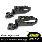 BUZZ 40mm Lower BLACK Front Wide Footpegs For Yamaha Bolt R-Spec 14-19 18 17 16
