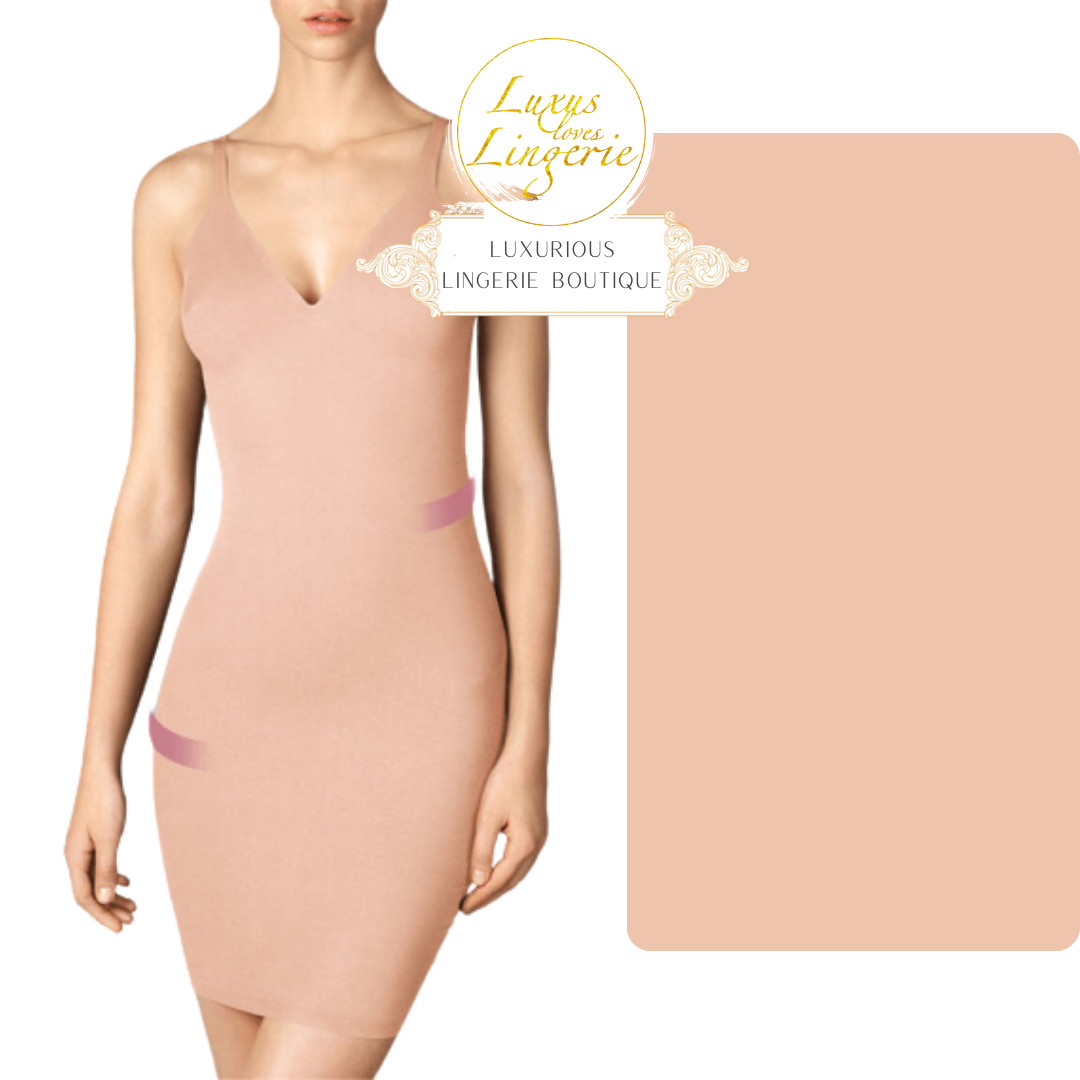 Cotton Contour Forming Dress By Wolford 38 Rose Tan Pink Dress Formends Shape