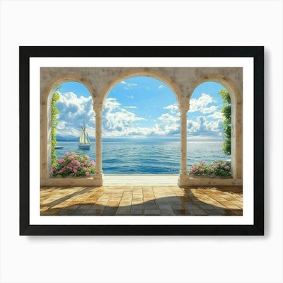 Schöner Meerblick 1 Kunstdruck gerahmt Wandbild Poster Leinwanddruck Bild