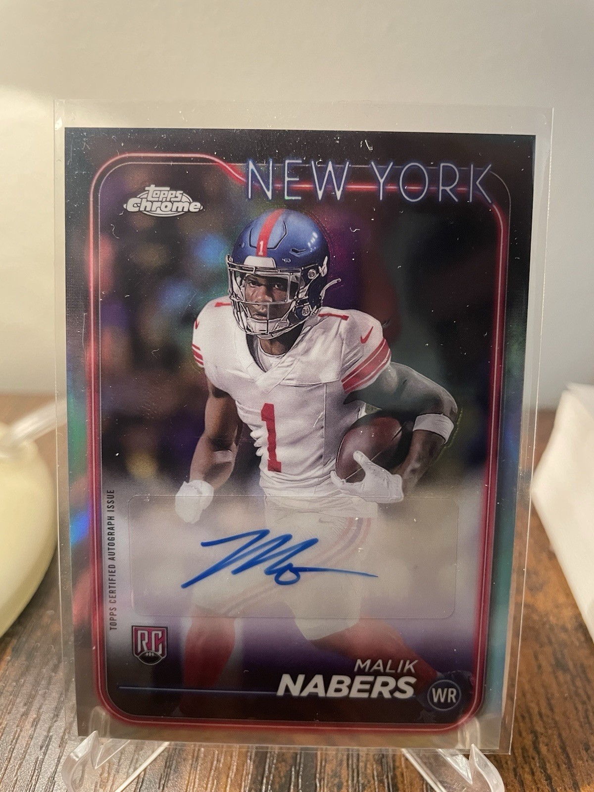 2024 Topps Chrome - Rookie Autographs Malik Nabers #RA-MNA Refractor (AU, RC)
