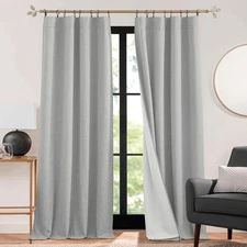 3 in 1 Soundproof - Blackout - Insulation Linen Curtains, Noise Reducing Ener...