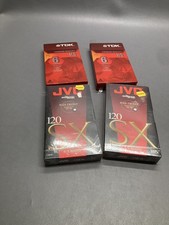 Blank VHS Tapes Lot 4 TDK HS T120 JVC SX120 New Sealed lot of 4