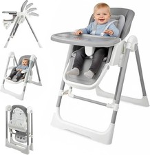 3-in-1 Baby High Chair Foldable Convertible Rocker Reclining Adjustable Seat