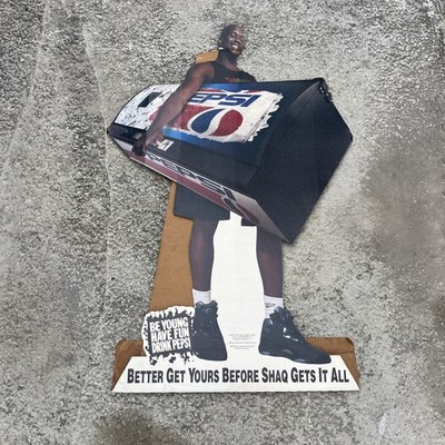 Shaquille O'Neal Shaq * Pepsi Cardboard Store Display Sign / Stand Up * 47x28