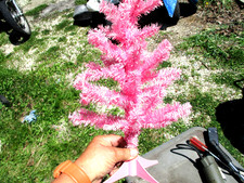 Small Pink Christmas tree  12 in x 6.5 in art...