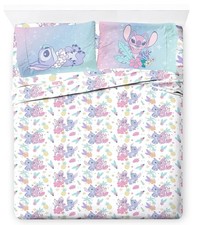 Jay Franco Disney Lilo  Stitch Full Size Sheet Set - 4 Piece Kids Bedding In...