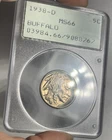 1938-D BUFFALO NICKEL GRADED PCGS MS66 OGH OLD RATTLER HOLDER TONED