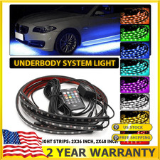 4pcs 8 Color Strip Led Under Tube Car Underglow Underbody System Neon Lights Kit