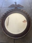 Antique Federal Eagle Crest Wall Mirror 26” Colonial Revival Beveled Glass