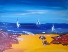 Mark Kazav -SEASCAPE   Abstract Modern Original Oil Painting CTWDERT
