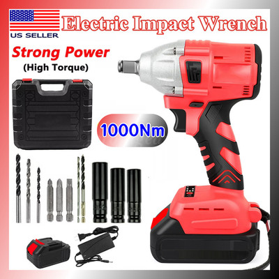 Cordless Electric Impact Drill 20V Brushless Hammer Driver With Battery &Charger