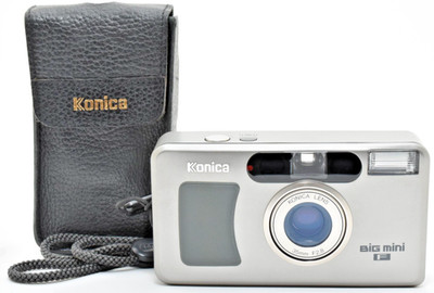 Konica Big mini F 35mm Point & Shoot Film Camera from JAPAN w/Case Strap [MINT]