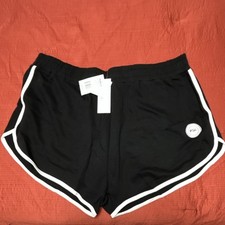 Kohl's Women's Plus Athletic Shorts Black Pull On Elastic Waist Solid PKS-P14-TT