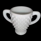 Vintage Milk Glass White Hobnail Fenton Two Handled Sugar Bowl Juice Mug Vase